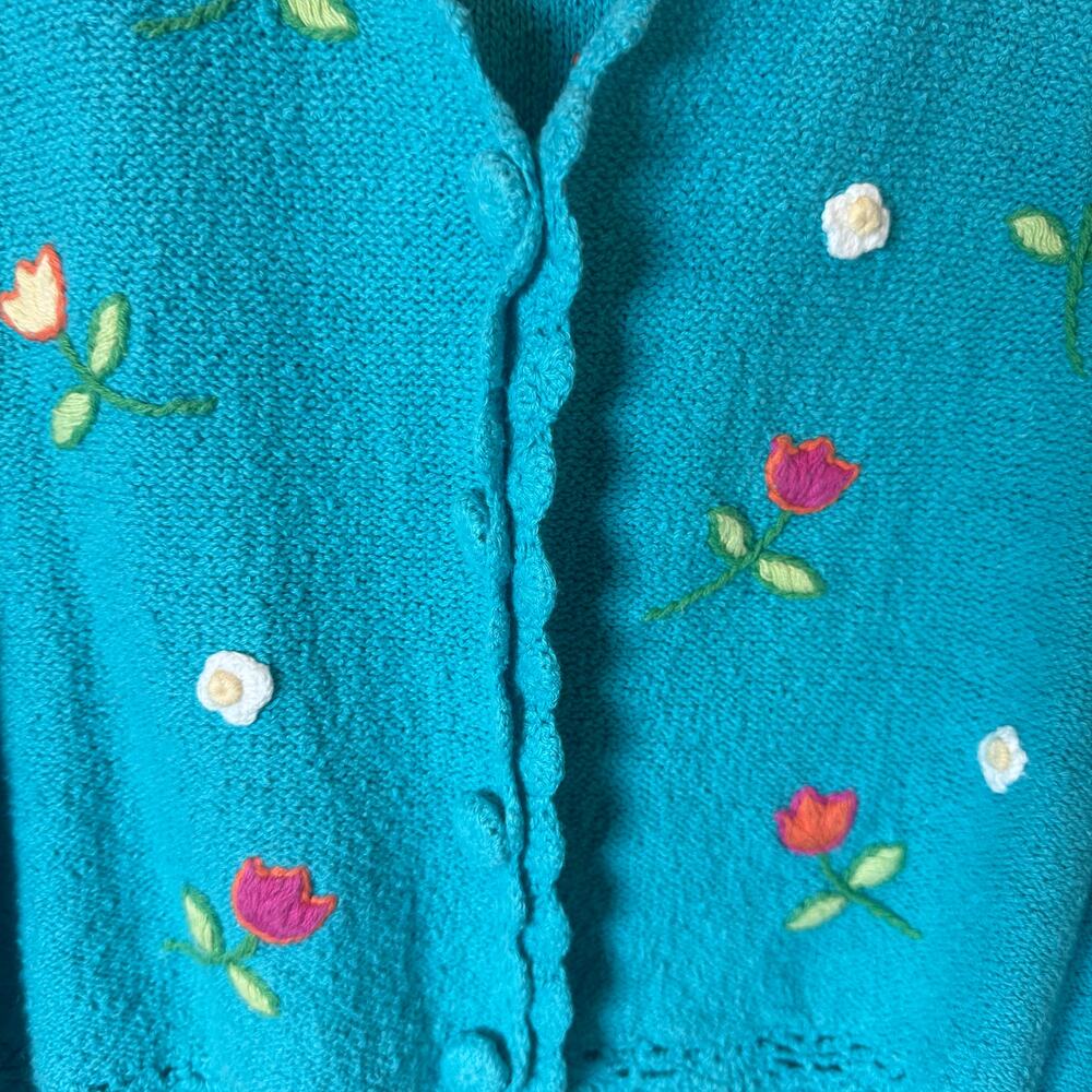 Vintage Mandal Bay Floral Embroidered Cottagecore Sweater Vest Small - Picture 5 of 7